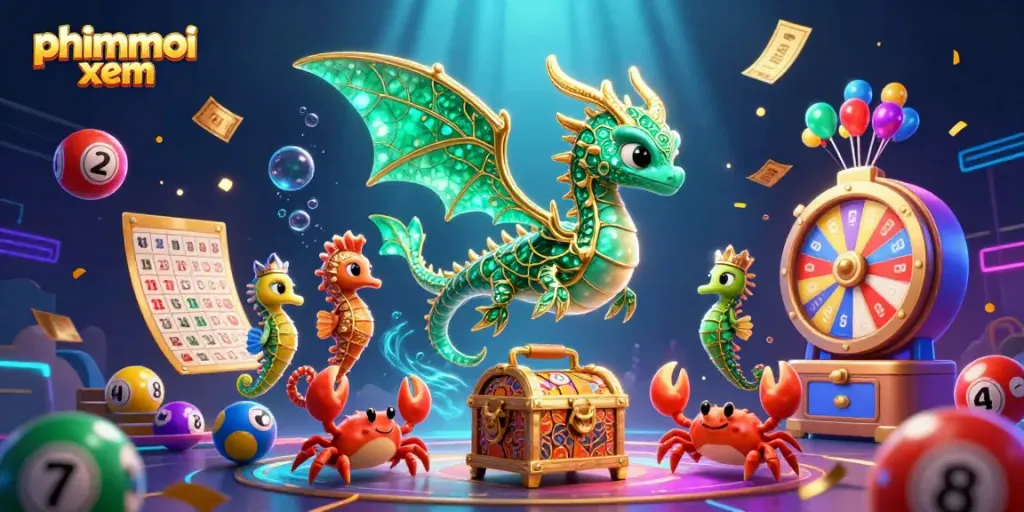 Experience thrilling gaming with phimmoi xem in an enchanting underwater scene with vibrant casino elements.