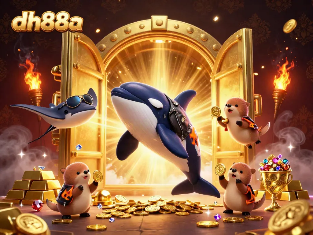 Experience excitement with dh88a as the vibrant sea characters celebrate riches in this dynamic casino scene.