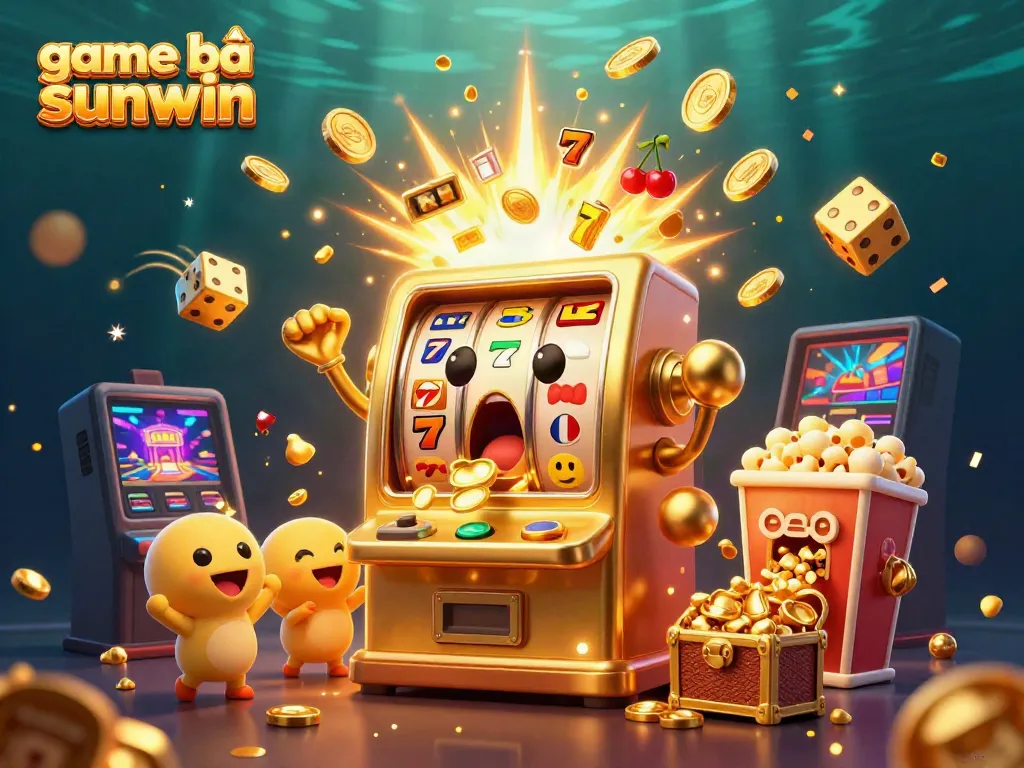 Experience the thrill of game bài sunwin with an engaging jackpot scene featuring a golden slot machine.