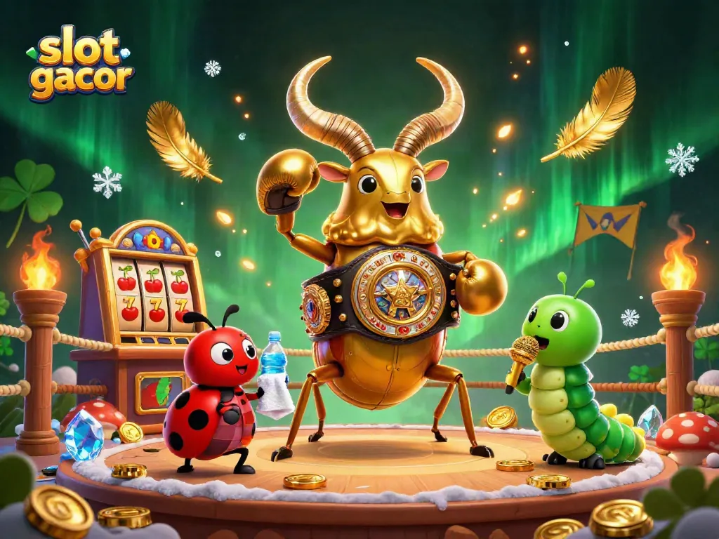 Engage with slot gacor strategies alongside colorful characters and casino elements in an exciting 3D scene.