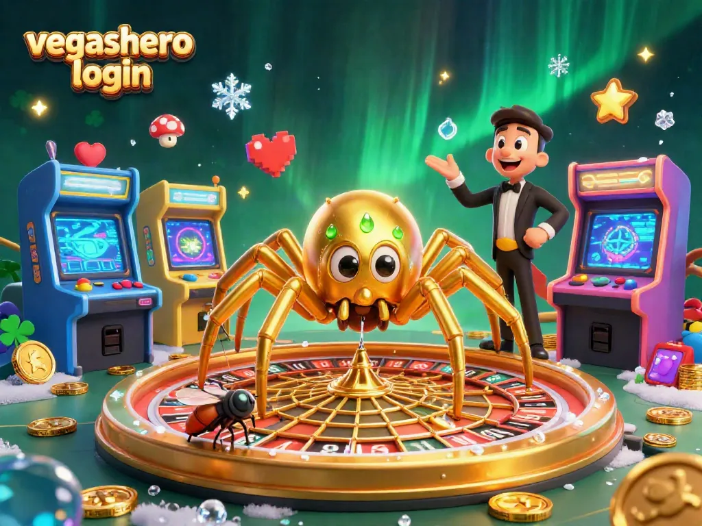 Engage with the thrilling vegashero login scene, featuring animated gaming elements and colorful casino motifs.