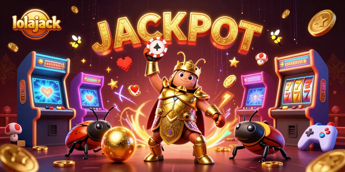 Experience the thrill of winning at lolajack online casino with vibrant 3D illustrations of gaming excitement.
